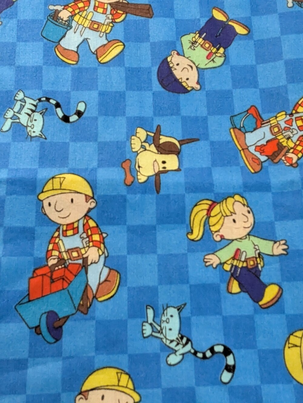 "Bob the Builder" Vintage Cotton Fabric by Cranston Print Works 21"x72"